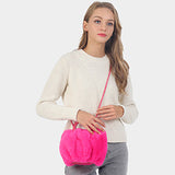 Fun in Fur Crossbody Bag-Hot Pink