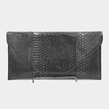 The Best Bag- Snakeskin Clutch-Dark Grey
