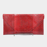 The Best Bag- Snakeskin Clutch-Red
