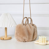 Fun in Fur Crossbody Bag-Champagne