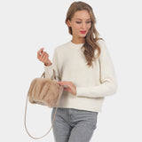 Fun in Fur Crossbody Bag-Champagne