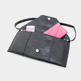 The Best Bag- Snakeskin Clutch-Dark Grey