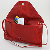 The Best Bag- Snakeskin Clutch-Red