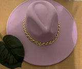 FIRE FEDORA W/Gold Link Chain- Lavender