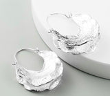 Silver Nugget Earrings-Silver