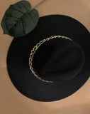 FIRE FEEDORA W/Gold link chain-Black